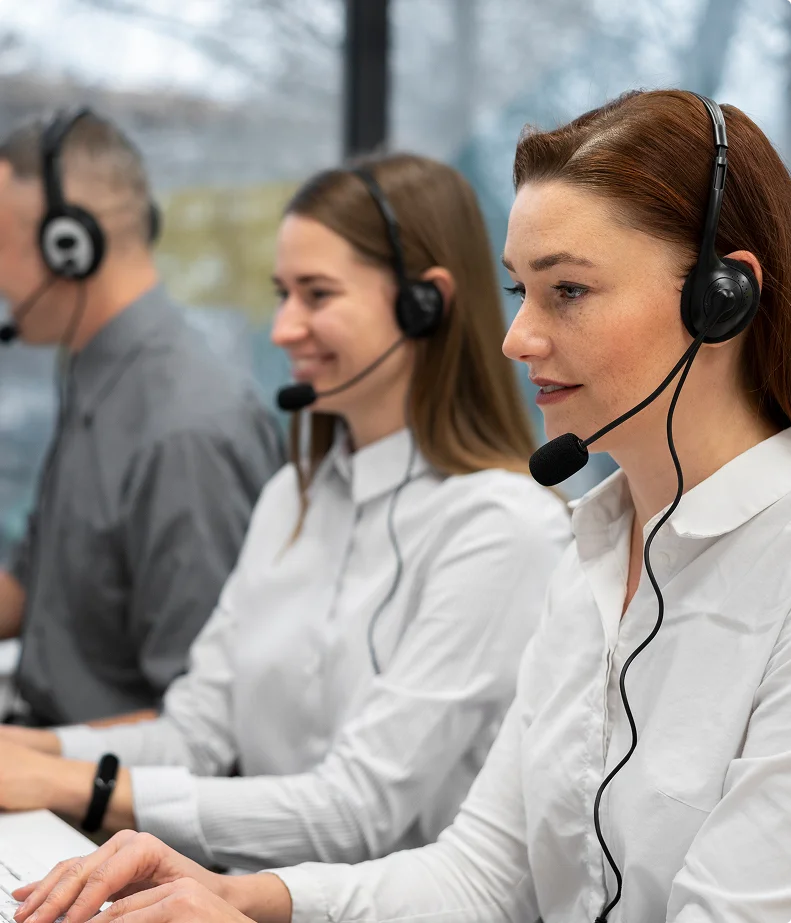 Colleagues Working Together On Zoom Contact Center Software