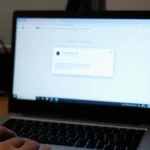 Laptop login screen illustrating phishing and email security