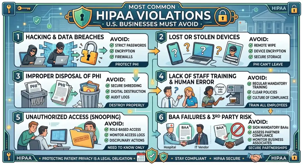 Most Common HIPAA Violations U.S. Businesses Must Avoid in 2026