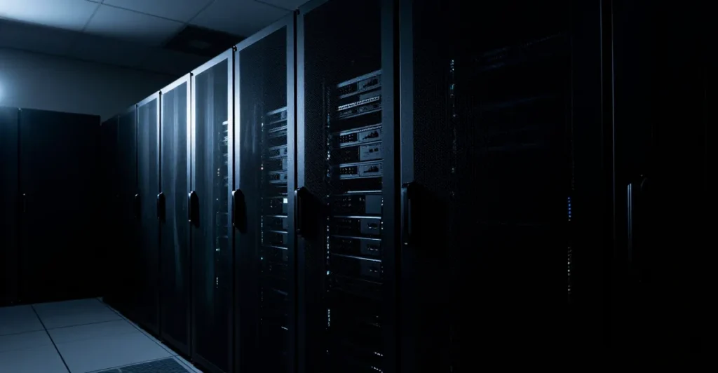 Server racks illustrating enterprise data security and ransomware risk