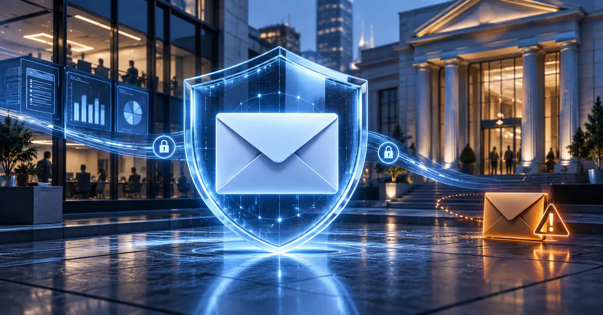 Protected digital email envelope in a financial business setting
